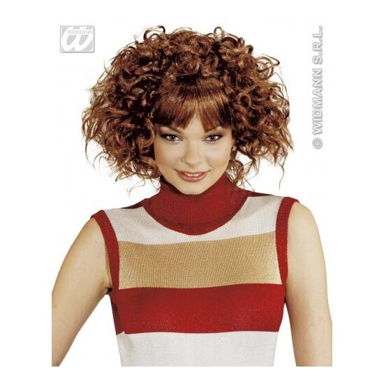 Peluca Ondulada con Flequillo Pelirroja