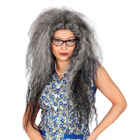 Peluca Peinado Gigante Gris: transforma tu look para Halloween o Carnaval