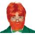 Peluca pelirroja con barba en caja, Color rojo, Leprechaun