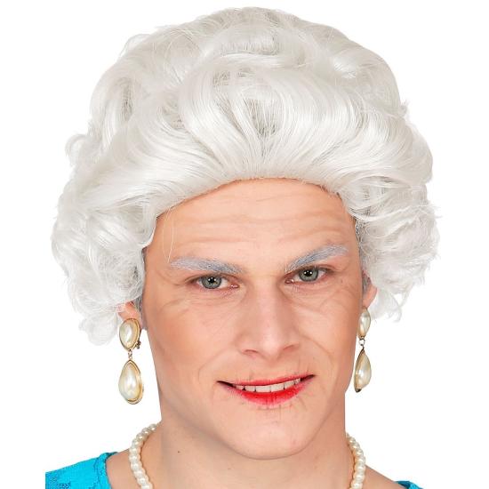 Peluca Reina Madre Inglaterra