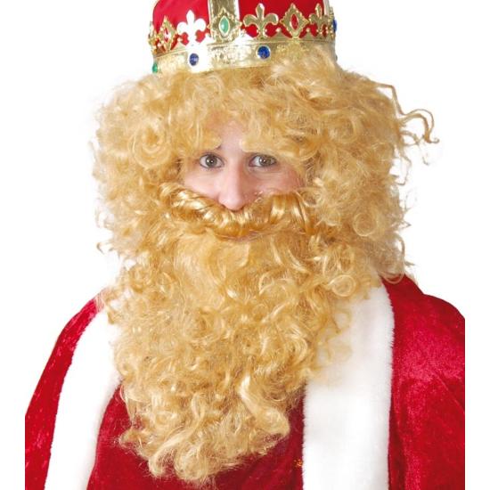 Peluca y Barba disfraces Rey rubio