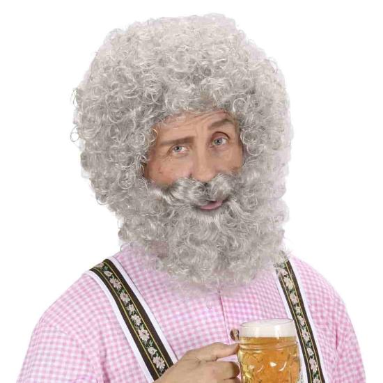 Peluca y Barba Gris para disfraz