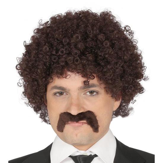 Peluca y bigote rizada para hombre 2 colores