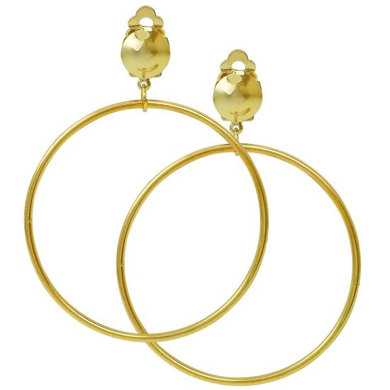 Pendientes de Aro Dorados Clip-On – Accesorio de Disfraz Gipsy, Pirata o Adivina (6 cm) | Widmann