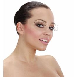 Pestañas negras con Maxi Puntas con purpurina dorada