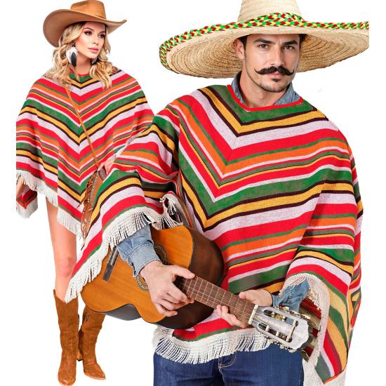 Poncho Mexicano de Algodón para Disfraz Unisex Tallla única