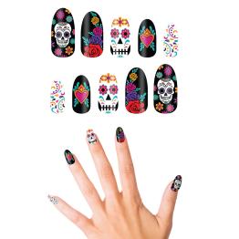 Set 10 Uñas Catrina con Adhesivo