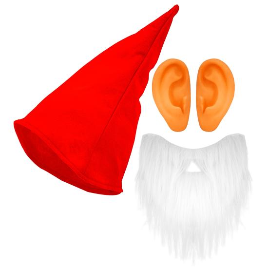 Set Gorro, Barba y Orejas para Enanos  Adulto