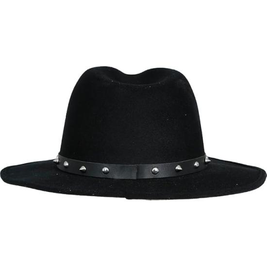 Sombrero de Fieltro Negro con Remaches