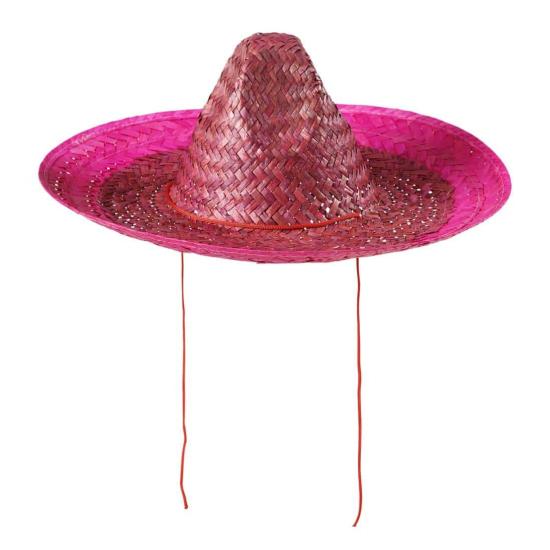 Sombrero Mexicano Rosa de 48 cms .