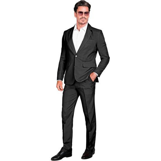 Traje de fiesta, negro, chaqueta y pantalón, showmen