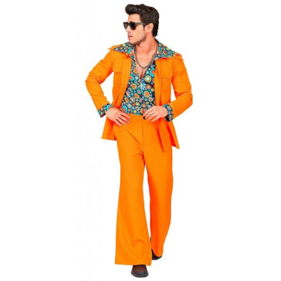Disfraz Traje Disco Años 70 Naranja para Hombre