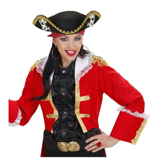 Tricornio de Pirata Calavera en fieltro Unisex .